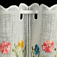 Tkanina firanowa zazdrostka z etaminy zdobiona haftem kwiatów