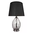 Lampa stołowa nocna czarna MAYA z podstawą z dymionego szkła