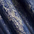 Zasłona welwetowa granatowo, złota z efektem błyszczącej przecierki 140x270 cm na taśmie - KORNELIA