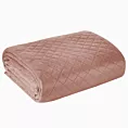 Narzuta welwetowa różowa 170x210 cm pikowana metodą hot press w geometryczny wzór LUIZ 3 Design 91