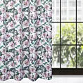 Zasłona biało, fioletowa z motywem kwiatowym, zaciemniająca 140x250 cm przelotka - SIMONA