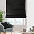 Roleta rzymska czarna z gładkiej, zaciemniającej tkaniny z wyraźnym splotem