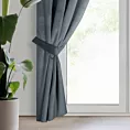 Zasłona welwetowa grafitowa, troczek w zestawie 140x270 cm przelotka - ANTARA