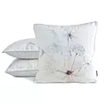 Poszewka na poduszkę 45x45 cm welwetowa, kremowo beżowa, dwustronna z motywem kwiatów VELVET 127 Eurofirany Premium