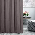 Zasłona szyta na taśmie 5 cm DORA - HIT grafitowa z miękkiej tkaniny o welurowej strukturze