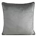 Poszewka na poduszkę 60x60 cm welwetowa kolor stalowy o delikatnym połysku z ozdobną lamówką GAJA 2