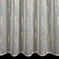 Firana biało, szampańska z matowej tkaniny zdobiona błyszczącym wzorem 140x270 cm taśma LINZI