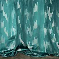 Zasłona welwetowa turkusowa ze srebrnym nadrukiem 140x250 cm przelotka - CHILL