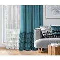 Zasłona welwetowa ciemnoturkusowa zdobiona falbanami 140x250 przelotka - CHARLOTTE 1