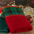 Ręcznik kąpielowy świąteczny 70x140 cm bawełniany kolor czerwony,zielony z żakardową bordiurą 480 g/m2 CHERRY