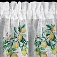 Zazdrostka biało, zielona z etaminy zdobiona nadrukiem cytryn 30x150 cm tunel CLOE