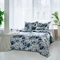 Pościel 140x200 cm bawełniana kolor biały, niebieski z wzorem kwiatowym SPRING 54