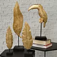 Liść figurka dekoracyjna złota
