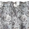 Zasłona popielato, biała w duże kwiaty z etaminy 140x250 cm przelotka - SANDRA