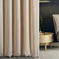 Zasłona szyta na flexach VISCAYA jasnobeżowa z melanżowej i miłej w dotyku tkaniny Italissima
