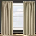Zasłona beżowa z gładkiej tkaniny zaciemniającej typu - BLACKOUT 135x270 cm taśma - PARISA - Design 91