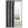 Zasłona stalowa z matowego welwetu 140x250 cm przelotka - MELANIE