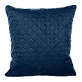 Poszewka na poduszkę 40x40 cm welwetowa granatowa pikowana w geometryczny wzór metodą hot press DIMON