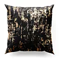 Poszewka szyta czarno złocista z tkaniny welwetowej zdobionej połyskującym drukiem