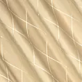 Zasłona welwetowa welwetowa beżowo, złota haftowana w duże karo 140x250 cm przelotka - MARGO - Pierre Cardin