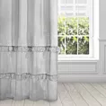 Firana szara z błyszczącą moherową nicią zdobiona falbanami 140x250 cm przelotka ARIANA DIVA LINE