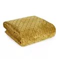 Narzuta welwetowa miodowa 170x210 cm pikowana w geometryczny wzór metodą hot press DIMON