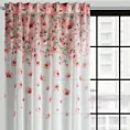 Zasłona biało, różowa z nadrukiem malowanych różowych kwiatów z etaminy 140x270 cm taśma /szelki - OLIWIA