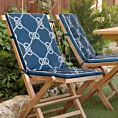 Poduszka na krzesło 42 x 92 x 4 cm wodoodporna granatowo, biała w stylu marynistycznym GARDEN