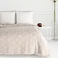 Koc flano 170x210 cm beżowy zdobiony wytłaczanym wzorem CARO DESIGN 9