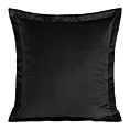 Poszewka na poduszkę 45x45 cm welwetowa czarna z ozdobnymi brzegami RIA Diva Line