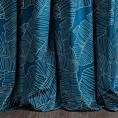 Zasłona granatowo, beżowa ze wzorem liści z matowego welwetu 140x250 przelotka - MUSA 2 - Limited Collection