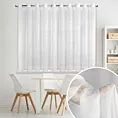 Firana biała o strukturze drobnego deszczyku wzór poziomy 300x150 cm przelotka REBECCA