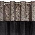 Zasłona czarna z aplikacją z błyszczącego welwetu 140x250 cm przelotka - AGNES - Design 91