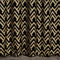 Zasłona szyta na taśmie 5 cm czarno złota z szenilowej tkaniny w geometryczny wzór przetykany błyszczącą nicią