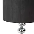 Lampa stołowa do salonu srebrno, czarna NIKI na podstawie z marmuru i metalu z abażurem z matowej tkaniny