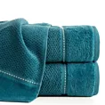 Ręcznik kąpielowy 50x90 cm bawełniany kolor turkusowy o ryżowej strukturze ze stebnowaniem i welwetową bordiurą 500 g/m2 SALADO