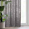 Zasłona stalowo, srebrzysta zdobiona błyszczącym wzorem z tkaniny zaciemniającej 140x250 cm przelotka - ELISE