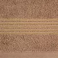 Ręcznik kąpielowy 70x140 cm bawełniany kolor brązowy zdobiony paseczkami przeszywanymi błyszczącą nicią 500 g/m2 LILA