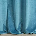Zasłona turkusowo, srebrna z cekinami łącząca etaminę i welwet 140x250 cm przelotka - JOLIE1 - Diva Line