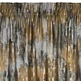 Zasłona musztardowo, srebrna zdobiona metalicznym nadrukiem z welwetu 140x270 cm taśma - TINA
