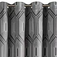 Zasłona grafitowo, biała z białym geometrycznym wzorem zaciemniająca 140x250 cm przelotka - DIADEM