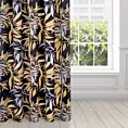Zasłona welwetowa czarno, beżowa w stylu botanic 140x270 cm taśma - ZOJA - Pierre Cardin
