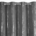 Zasłona grafitowo, srebrzysta zdobiona błyszczącym nadrukiem 140x250 cm przelotka - LIBI