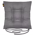 Poduszka na krzesło dwustronna 40 x 40 x 8 cm welurowa szara ADORE