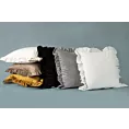 Poszewka na poduszkę 45x45 cm welwetowa, biała zdobiona na brzegach falbanami VELVET 25 Eurofirany Premium