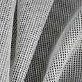 Firana szyta na taśmie 5 cm srebrna z matowej tkaniny o strukturze siatki, w stylu eko, wykończona obciążnikiem