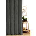 Zasłona szyta na taśmie 5 cm grafitowa z miękkiej w dotyku tkaniny szenilowej