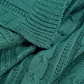 Koc akrylowy 130x170 cm ciemnozielony z dzianiny z warkoczami AKRYL 2 Eurofirany Premium