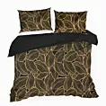 NOVA PRINT METALLIC 18 Komplet pościeli  z wysokogatunkowej satyny bawełnianej z metalicznym nadrukiem liści w kartonowym opakowaniu na prezent