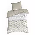 Pościel 140x200 cm kolor biały, beżowy z motywem geometrycznym VERANO 4 design 91